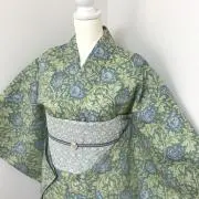 半襦袢 浴衣 着物 レース 筒袖 ウィリアムモリス 1039