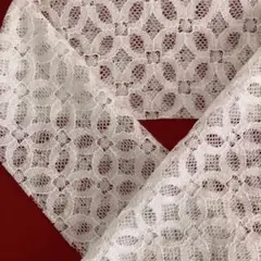 半襟 白色地 七宝つなぎレース ハンドメイド