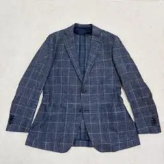 美品 blazer's bank REDA ジャケット 麻 リネン チェック