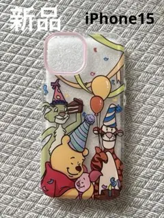 新品未使用　iPhone15ケース　プーさん　透明