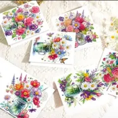 ダイヤモンドアート 花束デザイン グリーティングカード 封筒付