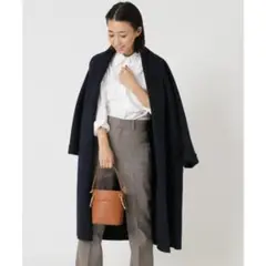 美品*ドゥーズィエムクラス 上質 AVA ADORE ウールコート ネイビー