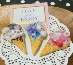 フェイクスイーツ　ハンドメイド　アイスクリーム型　アイシングクッキー
