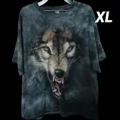 THE MOUNTAIN アニマルプリントTシャツ オオカミ 狼 ウルフ