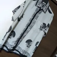 KEIRO KISHI 半袖シャツ 扇子デザイン