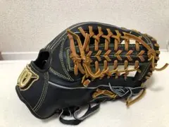Wilson stuff軟式用 外野手用 D8型 ラベル交換 湯もみ型付け済