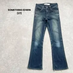 a1831＊SOMETHING EDWIN フレアデニムパンツ【27】ダメージ