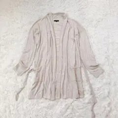 m.f. editorial 長袖カーディガン　共布ベルト付き　ベージュ　M