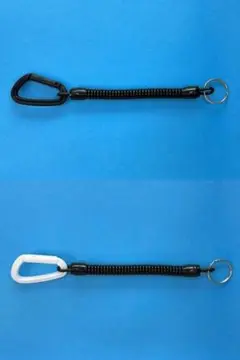 BBC・YKKカラビナ付きコイル・ブラック＆ホワイト☆２本セット★新品即納！