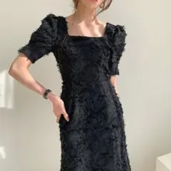 新品 レディース ドレス 結婚式 二次会 パーティー 膝丈 黒 大人気