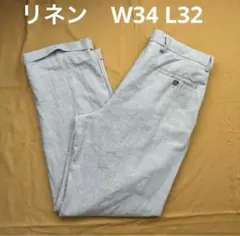 ドッカーズ　リネン　ツータック　トラウザーパンツ　W34 L32 キナリ