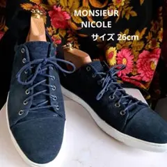 美品 MONSIEUR NICOLE スエード素材 ローカットスニーカー