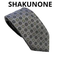 【美品】SHAKUNONE ネクタイ　津山　シルバー　シャクノネ
