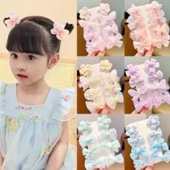 8個セット ベビー ヘアピン 水色 【お得セット】キッズ ヘアクリップ