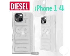 DIESEL iPhone14ロゴ シリコンケース クリア ホワイト