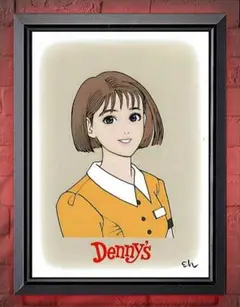 江口寿史 /Denny's・デニーズ【A4サイズ写真ポスター額装付き２点セット】