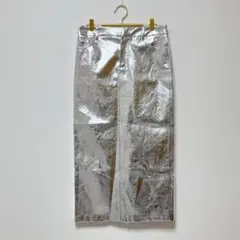 【新品タグ付き】MGN メタリックスカート　シルバー　36 MANGO UK8