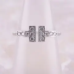★Tiffanyu0026Co.★ Tワイヤー ダイヤリング Au750