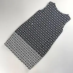 美品 小さいサイズ ダイアグラム ノースリーブワンピース 黒白34*KB1442