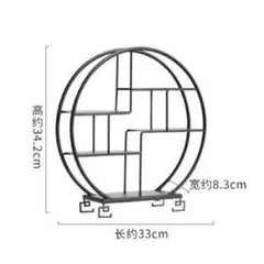 展示棚　飾り棚　中華　丸型　ラック　中国　シノワズリ　ブラック