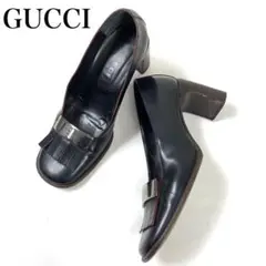 LA4685 GUCCI グッチ レザー ヒール パンプス ブラック