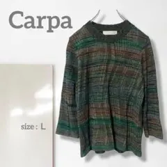 t1【Carpa】カットソー/美品 日本製 上質 Ｌ 伸縮性 エレガント 一点物