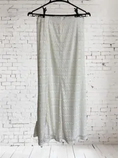 【新品未使用】Honeys 白　レース　ロングスカート Lレディース　春夏