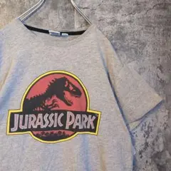 ジュラシックパーク　ムービーTシャツ　レトロ映画　フロッキー柄　海外古着