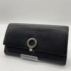 ブルガリ 長財布 レザー 黒 ビーゼロワン ロゴ SV金具 ユニセックス メンズ