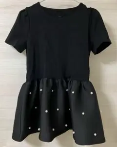 GLAMOROUS GARDEN パール ペプラム トップス ブラック M