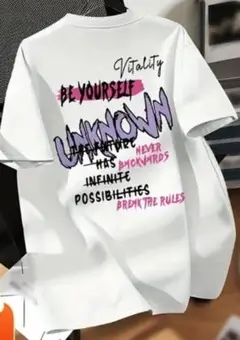 メンズグラフィックTシャツB( バックプリント)Mサイズ