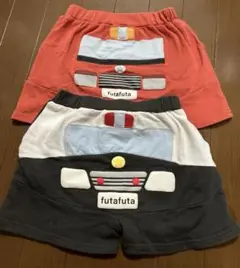 美品 バースデイ futafuta パトカー 消防車 ハーフパンツ 2点セット
