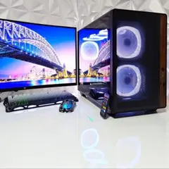 新品【高性能ゲーミングPC】デスクトップパソコン／黒 ブラック／光る LED／