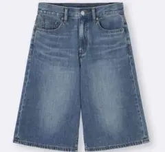 ライトブルー デニムショートパンツ GU S