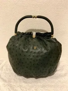 【Bally】希少 オーストリッチ ハンドバッグ グリーン