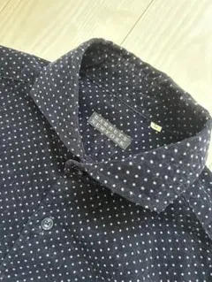 BARNES NEW YORK ブラック ドット柄 シャツ L