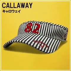 CALLAWAY キャロウェイ サンバイザー リボン ストライプ 柄 FR
