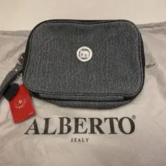 ALBERTO 本革 クラッチバッグ グレー