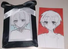遺影風硬質ケースデコ 手描きイラスト セット