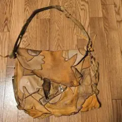 70s ビンテージ ヒッピー パッチワーク レザー ショルダーバッグ 1970s
