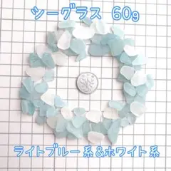 シーグラス 60g ライトブルー&ホワイト