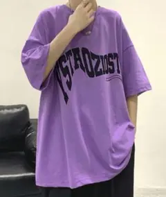 【Anchor Smith】ビッグシルエット デザインプリント 半袖Tシャツ 紫