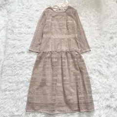 ✨新品タグ付き✨Rose Tiara ケミカルレースティアード切替ワンピース