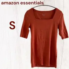 amazon essentials Sサイズ オレンジ 五分袖