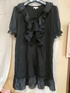 TO BE CHIC ブラック フリル ミニワンピース