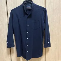 NICOLE CLUB ネイビー七分袖シャツ