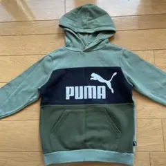 PUMA フード付きパーカー オリーブグリーン/ブラック