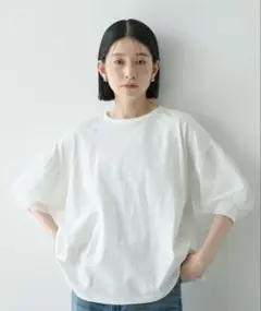 ★新品未使用★【Shelly island】チュールパフTシャツ　ホワイト　半袖