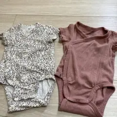 H&M ボディスーツ　2枚セット 花柄・ピンク