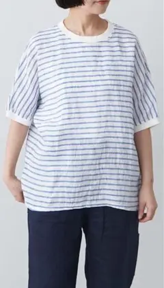 NATURAL LAUNDRY ボーダー　ドルマンTシャツ